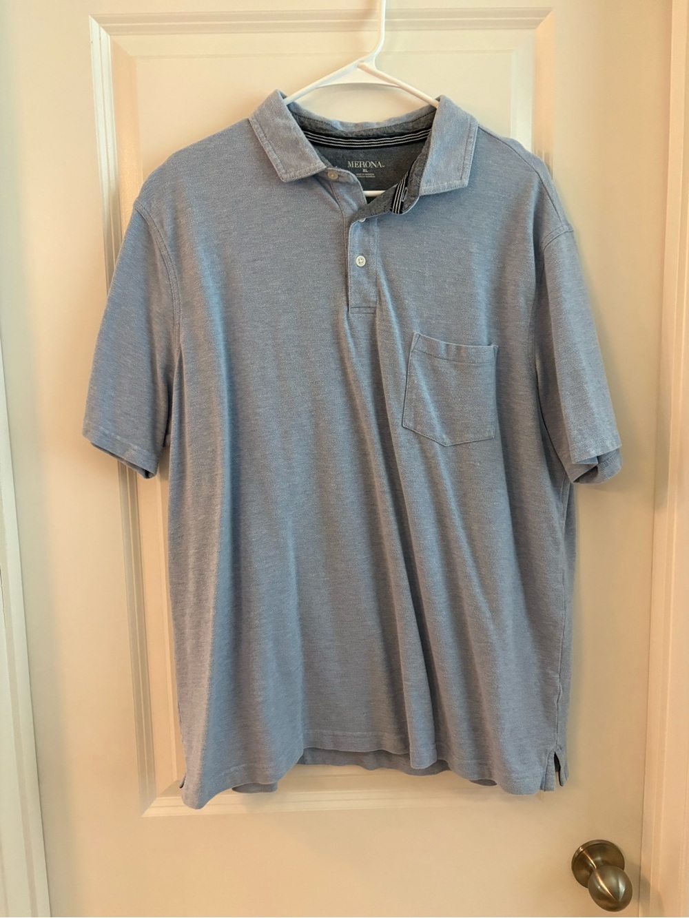Merona Light Blue Men's Short Sleeve Pocket Polo